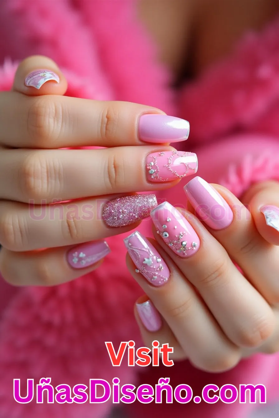 20. Barbie - Los 20 mejores diseños de uñas con purpurina para lucir un look deslumbrante (7).jpeg