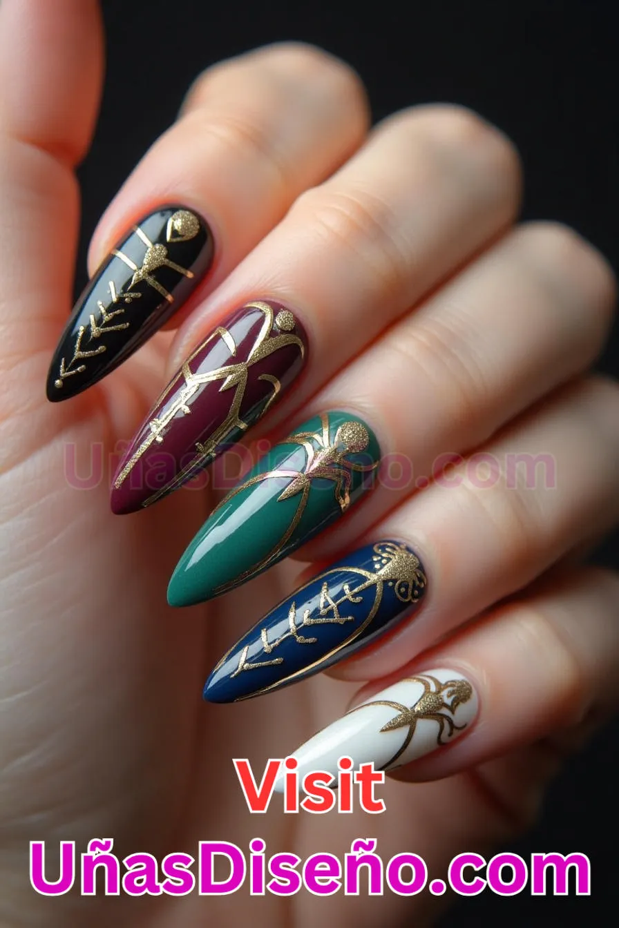 20. Extravagancia Art Déco - Tendencias 2025 30 Estilos de Uñas Almendra que Marcan la Diferencia (10).jpeg