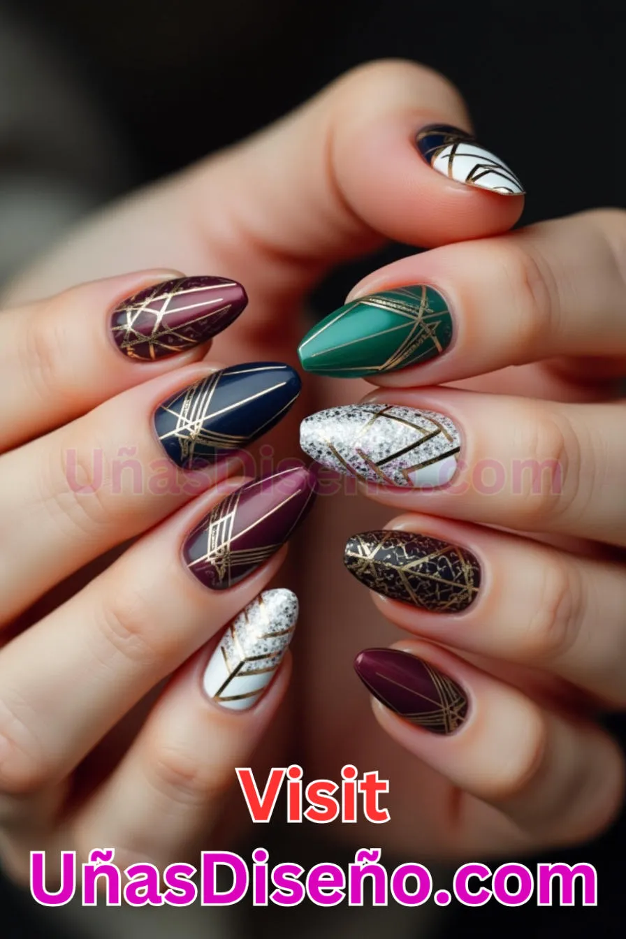 20. Extravagancia Art Déco - Tendencias 2025 30 Estilos de Uñas Almendra que Marcan la Diferencia (3).jpeg