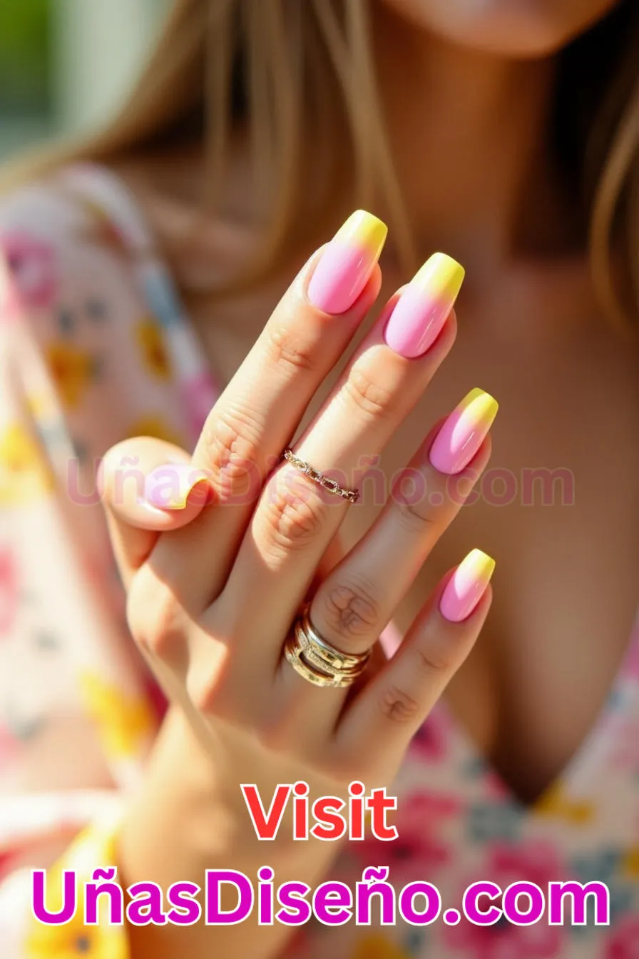 20. Manicura Francesa Amarilla y Rosa (4)