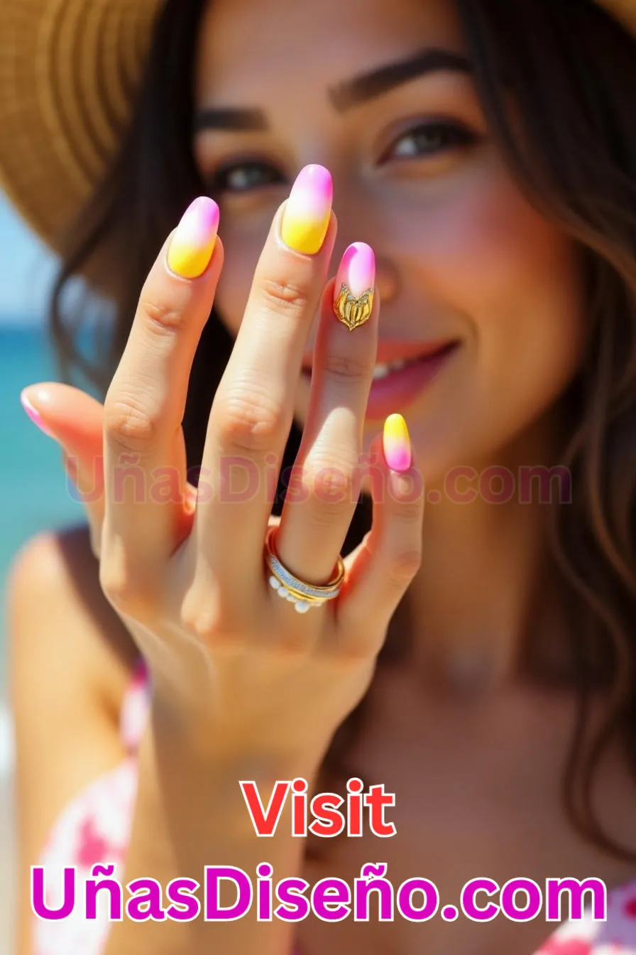 20. Manicura Francesa Amarilla y Rosa (8)