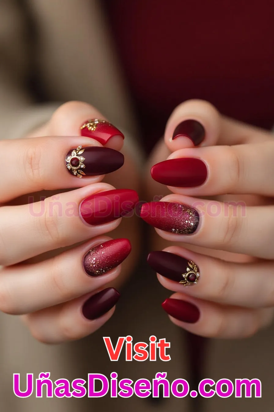 20. Opulento rojo almendra - 20 Uñas de Almendra Elegance Diseños exclusivos para un look sofisticado (7).jpeg