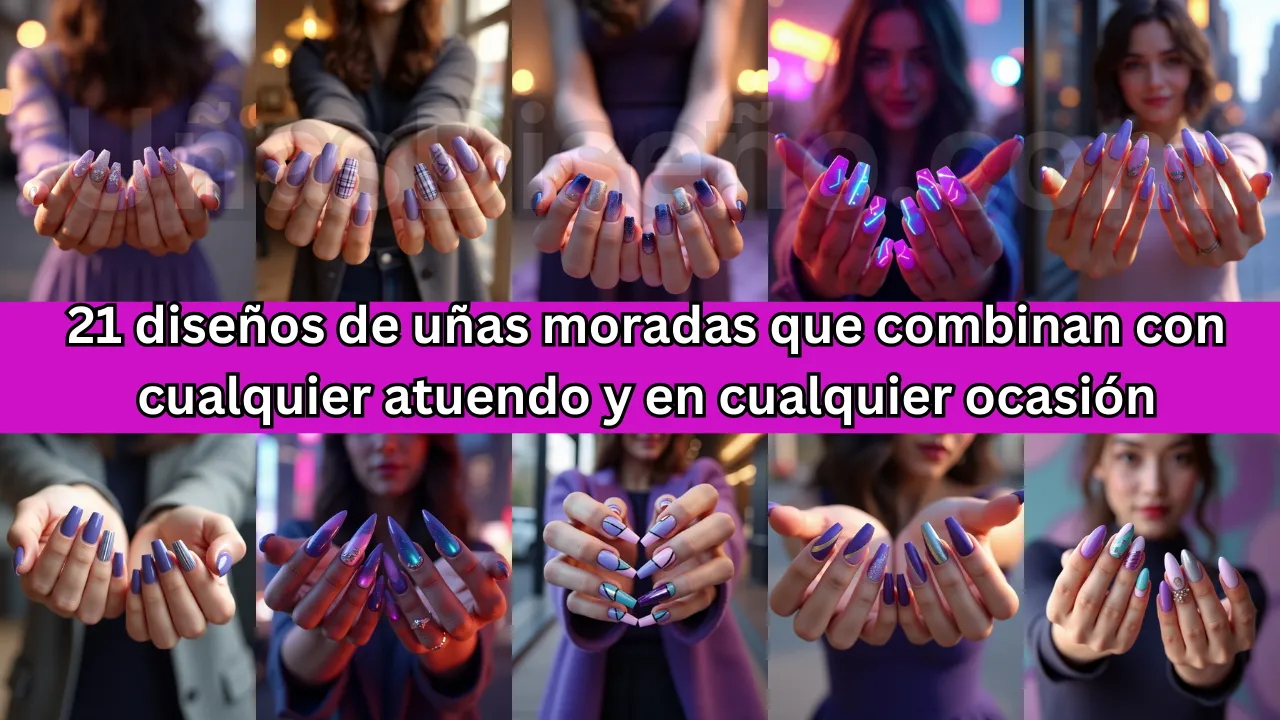 21 diseños de uñas moradas que combinan con cualquier atuendo y en cualquier ocasión