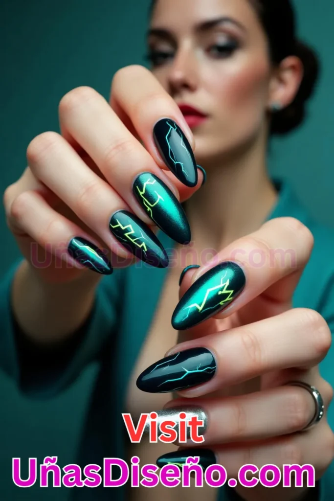 21. Energía Eléctrica Teal - Mejora tu manicura 25 esmaltes de gel y gelatina elegantes y duraderos (3).jpeg