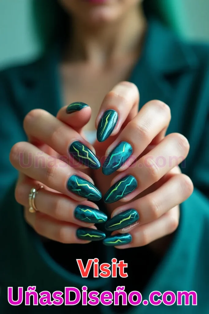 21. Energía Eléctrica Teal - Mejora tu manicura 25 esmaltes de gel y gelatina elegantes y duraderos (6).jpeg