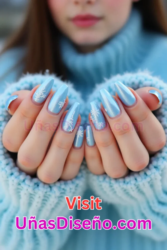 21. Uñas Icy Blue Frost - 25 innovadores diseños de uñas semipermanentes para un look elegante y duradero (3).jpeg