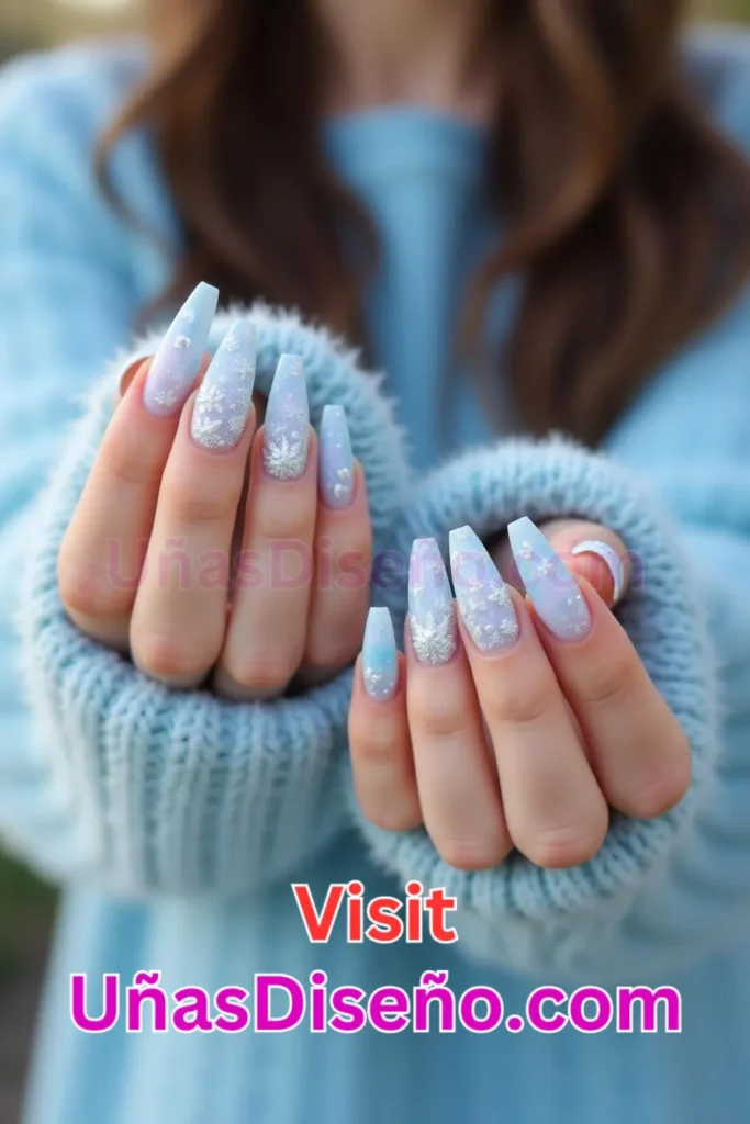 21. Uñas Icy Blue Frost - 25 innovadores diseños de uñas semipermanentes para un look elegante y duradero (5).jpeg