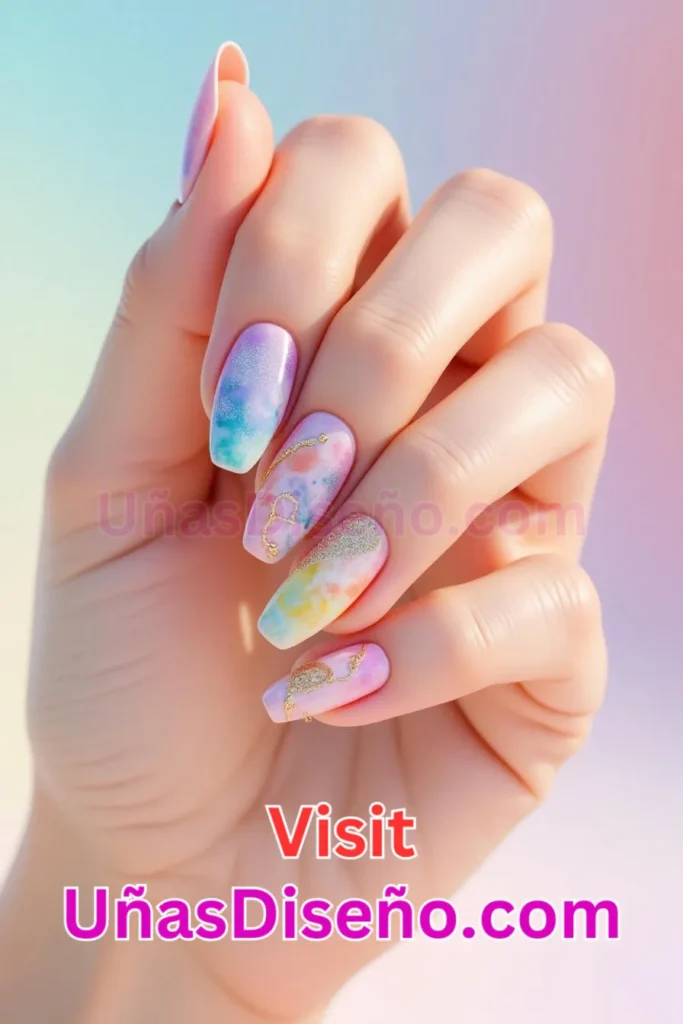 21. Uñas de gel con mezcla de acuarela - Dale Glamour a tus Uñas La Guía Definitiva para 25 Esmaltes de Gel con Gelly y Gelish (3).jpeg