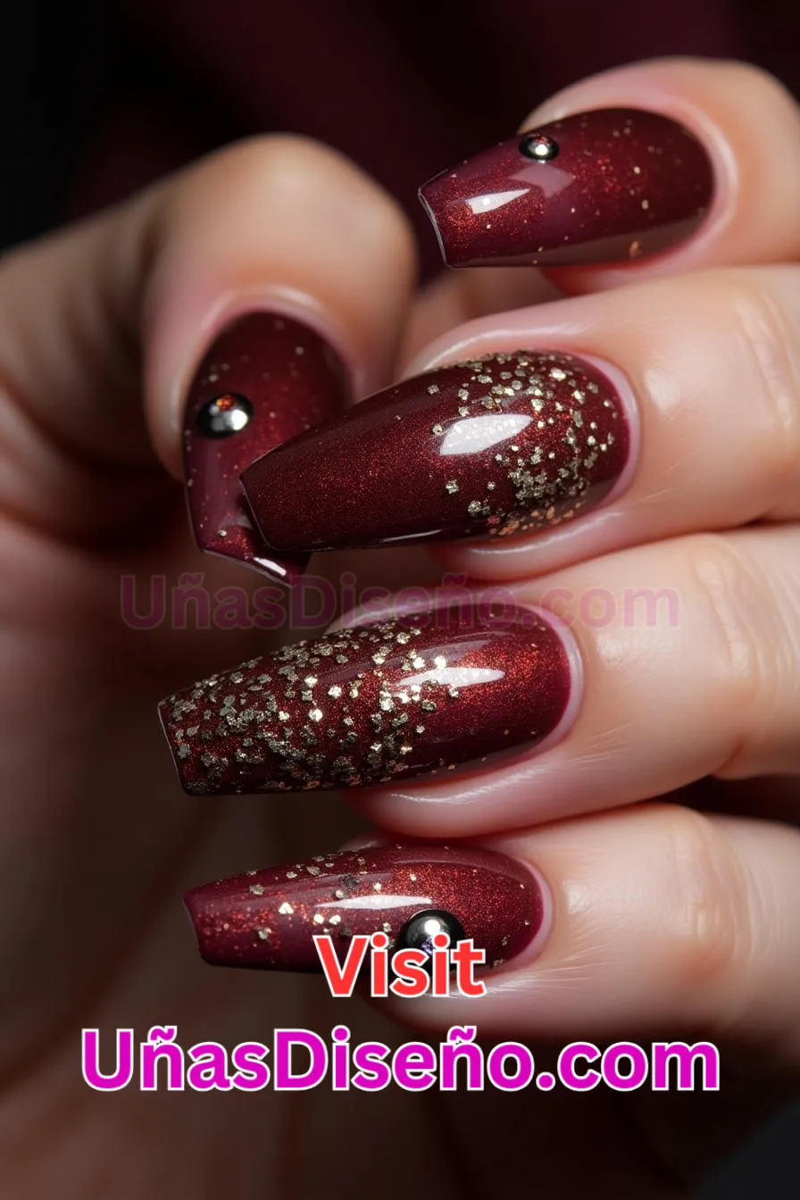 22 Diseños de uñas brillantes Oxblood mejores diseños de uñas acrílicas para una manicura elegante y duradera 2.jpeg