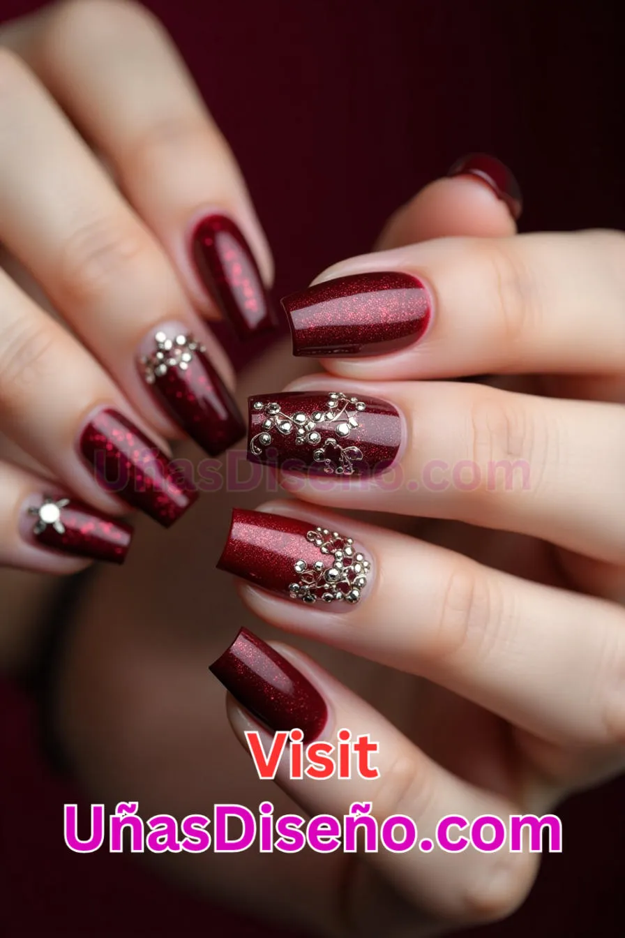 22 Diseños de uñas brillantes Oxblood mejores diseños de uñas acrílicas para una manicura elegante y duradera 3.jpeg