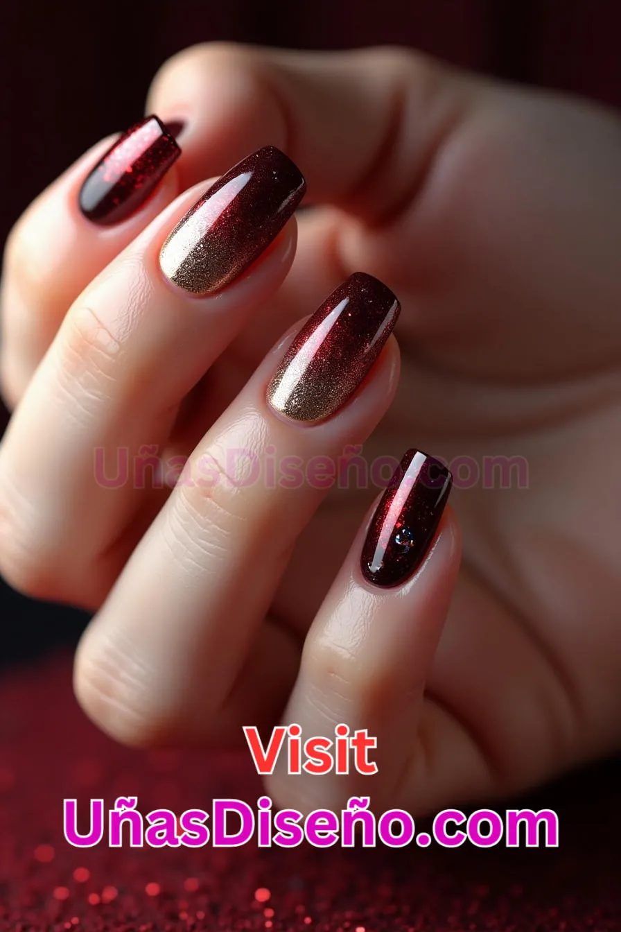 22 Diseños de uñas brillantes Oxblood mejores diseños de uñas acrílicas para una manicura elegante y duradera 6.jpeg