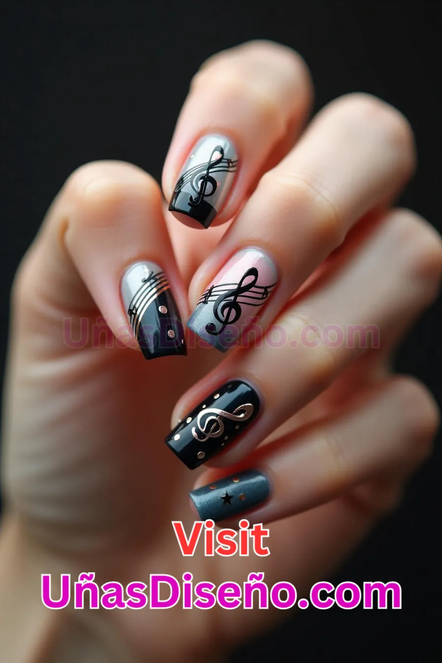 22 Notas musicales Nail Art Los 25 Mejores Diseños de Uñas Para Principiantes 1.jpeg