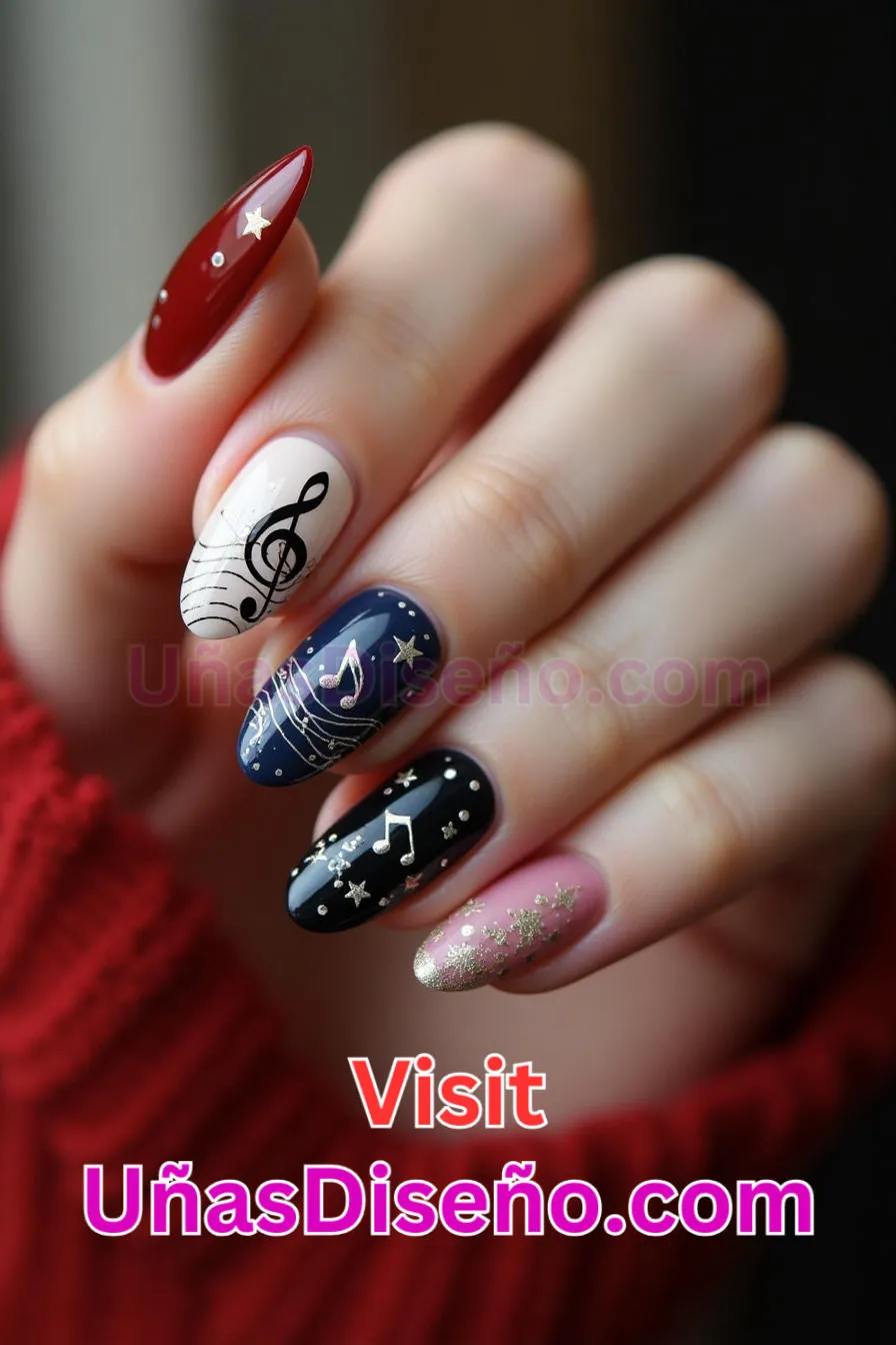 22 Notas musicales Nail Art Los 25 Mejores Diseños de Uñas Para Principiantes 2.jpeg