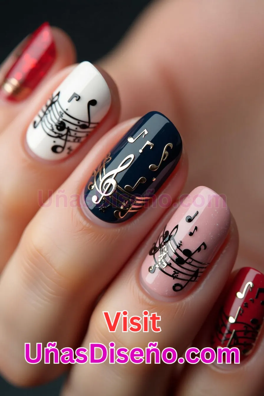 22 Notas musicales Nail Art Los 25 Mejores Diseños de Uñas Para Principiantes 3.jpeg