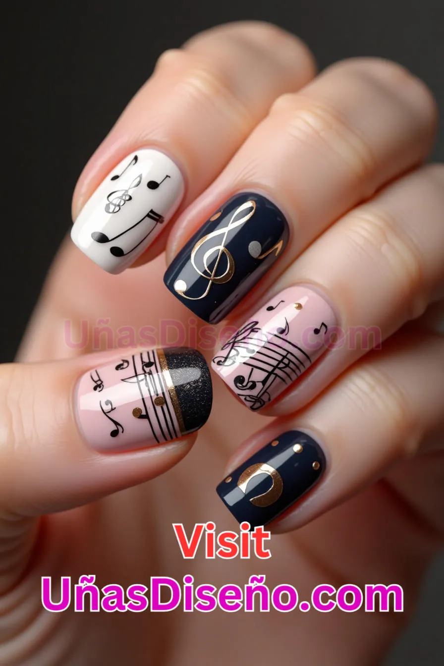 22 Notas musicales Nail Art Los 25 Mejores Diseños de Uñas Para Principiantes 4.jpeg