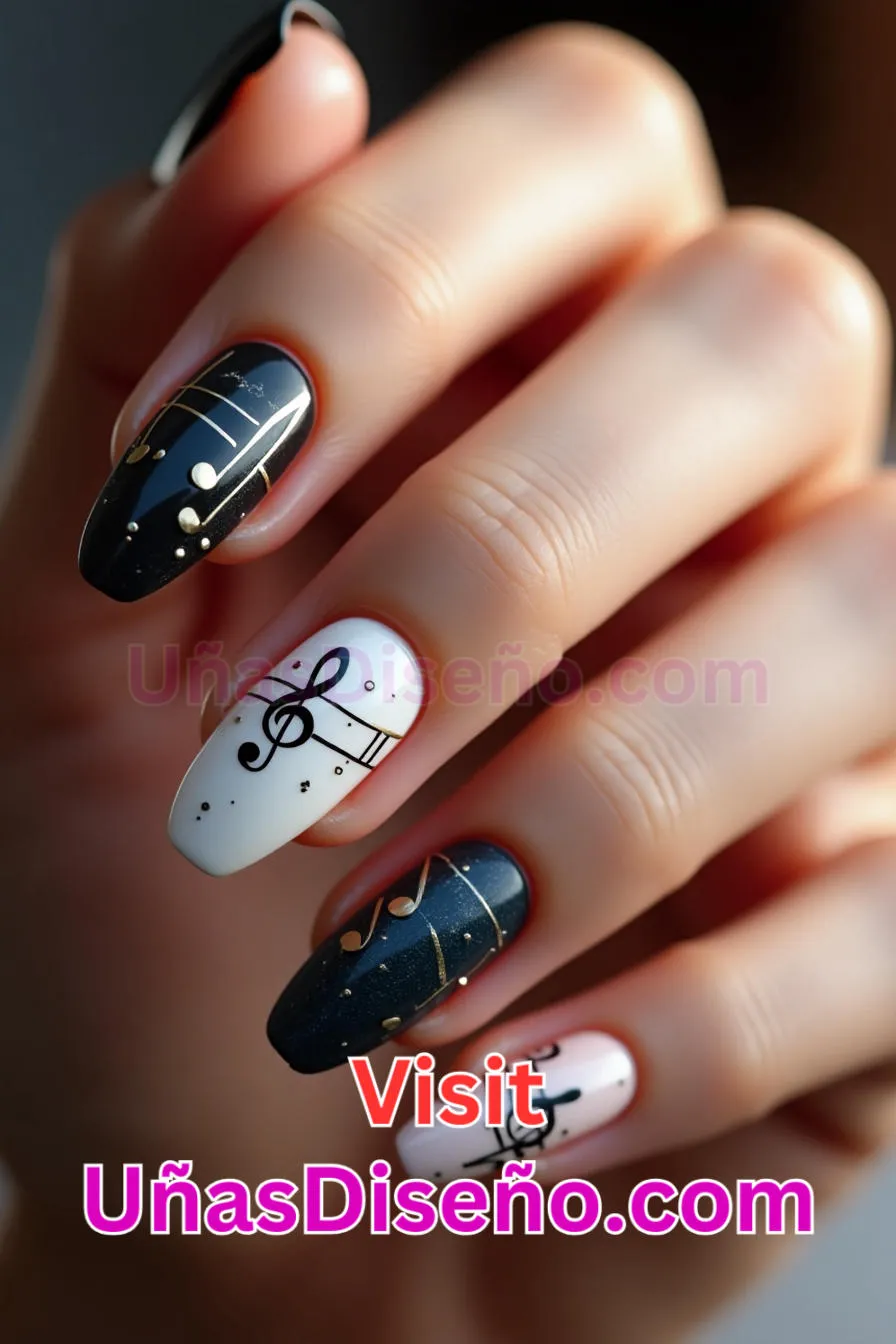 22 Notas musicales Nail Art Los 25 Mejores Diseños de Uñas Para Principiantes 5.jpeg