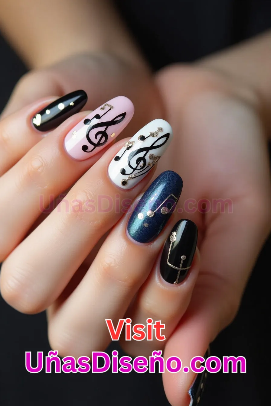 22 Notas musicales Nail Art Los 25 Mejores Diseños de Uñas Para Principiantes 6.jpeg
