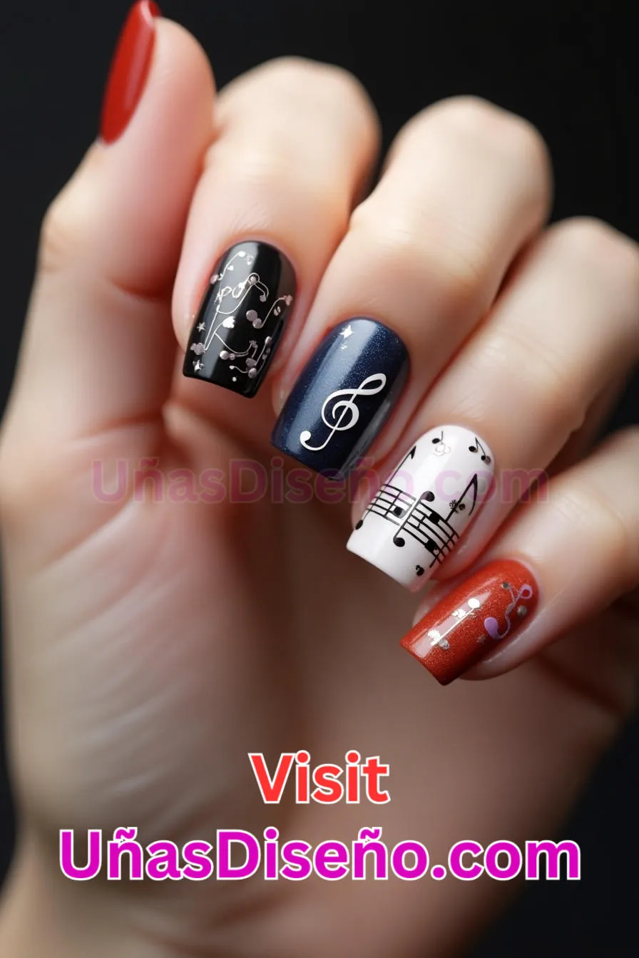 22 Notas musicales Nail Art Los 25 Mejores Diseños de Uñas Para Principiantes6.jpeg