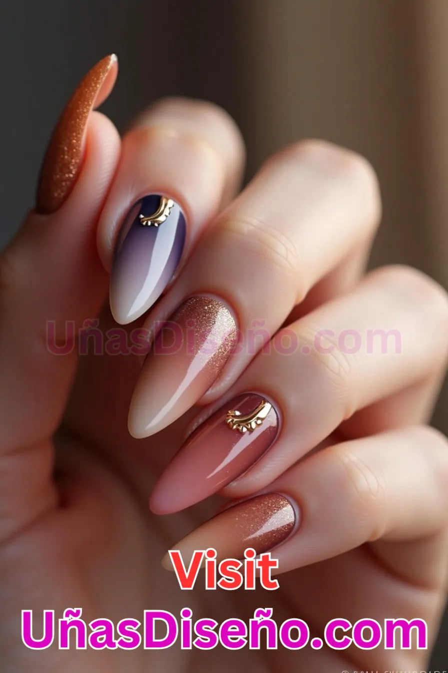 22. Opulento Ombre Almendra - Reinventa tu Manicura 25 Diseños de Uñas Almendra Impresionantes para (1).jpeg