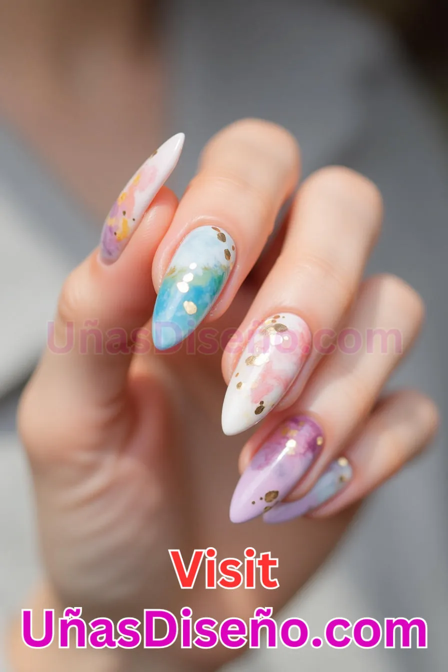 22. Susurro de acuarela - Tendencias 2025 30 Estilos de Uñas Almendra que Marcan la Diferencia (1).jpeg