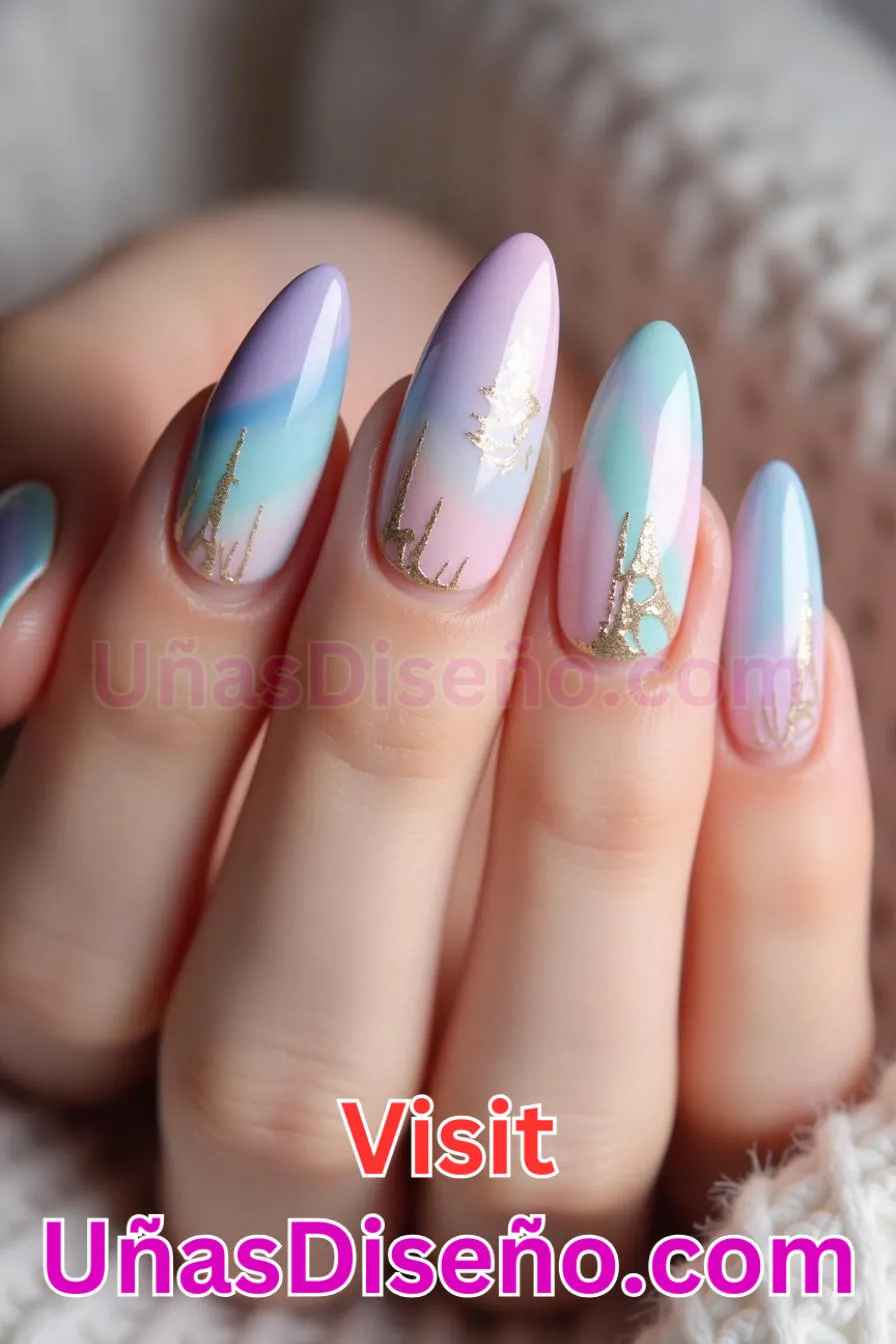 22. Susurro de acuarela - Tendencias 2025 30 Estilos de Uñas Almendra que Marcan la Diferencia (10).jpeg