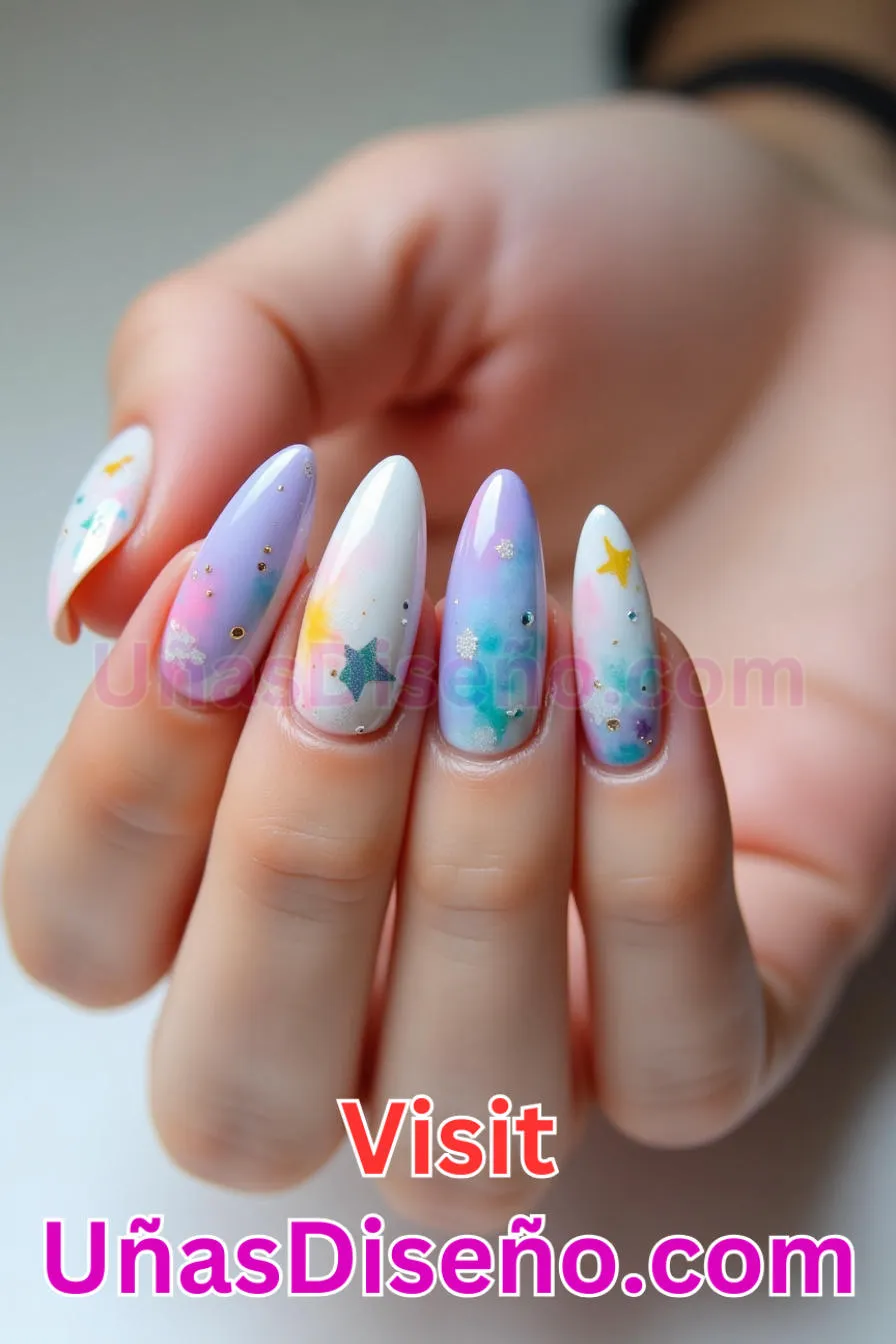 22. Susurro de acuarela - Tendencias 2025 30 Estilos de Uñas Almendra que Marcan la Diferencia (6).jpeg