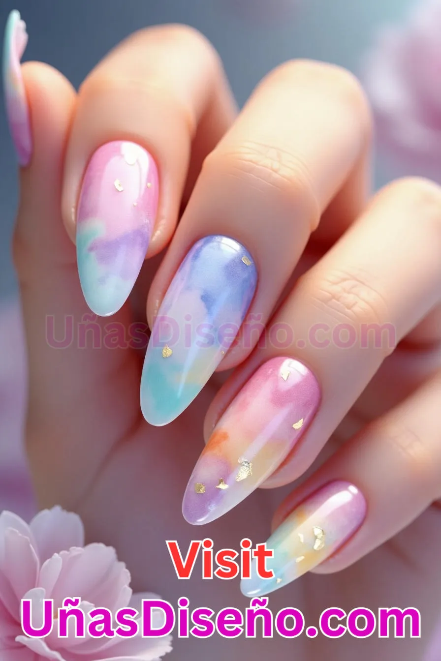 23. Uñas de Gel Efecto Acuarela - Brilla como nunca 25 diseños de esmaltes de gel, gelish y gel para uñas que tienes que probar (1).jpeg