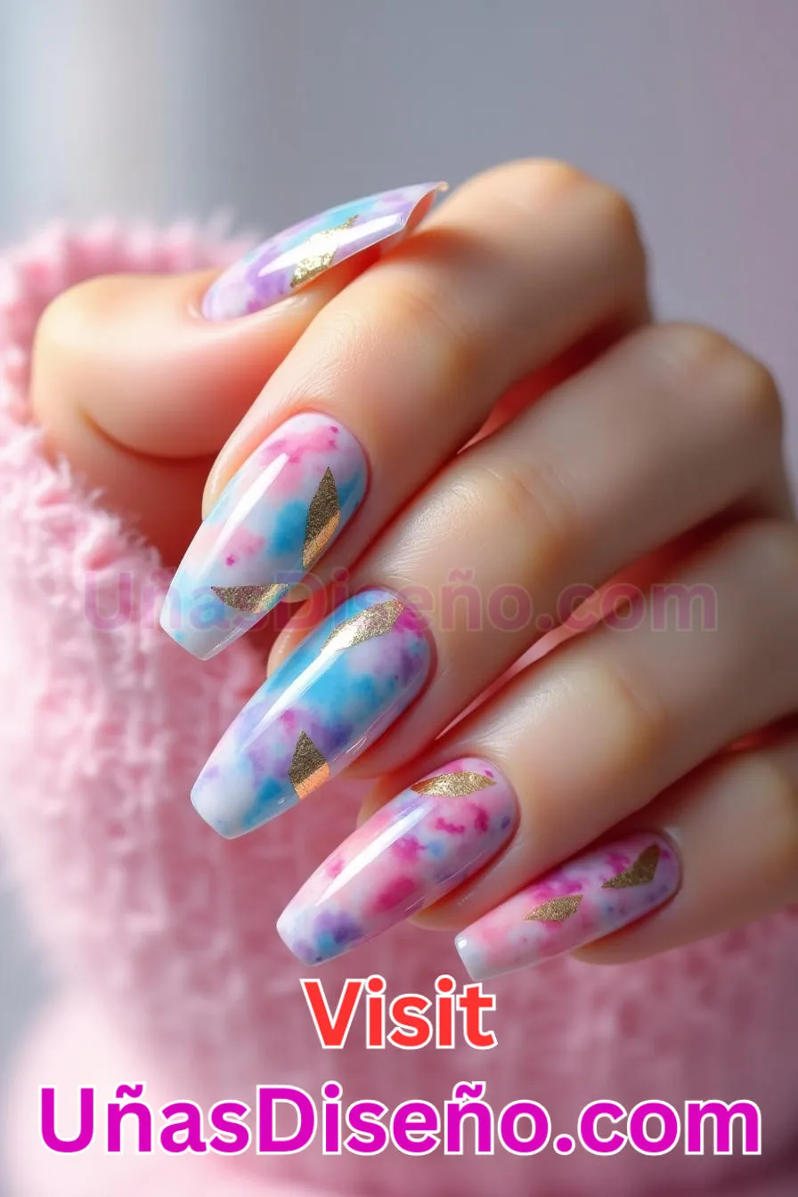 23. Uñas de Gel Efecto Acuarela - Brilla como nunca 25 diseños de esmaltes de gel, gelish y gel para uñas que tienes que probar (4).jpeg