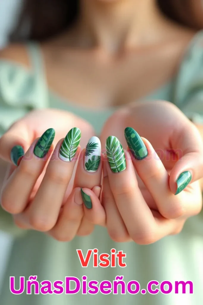 24. Diseño de uñas de verano con motivos de hoja de palma y fondo blanco (3).jpeg