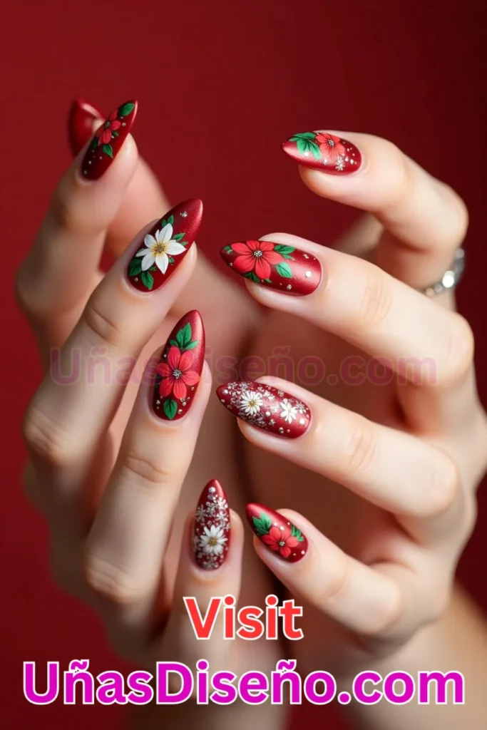 24. Floral Éxtasis en Rojo Vivo Diseños de Uñas Navideñas (1).jpeg