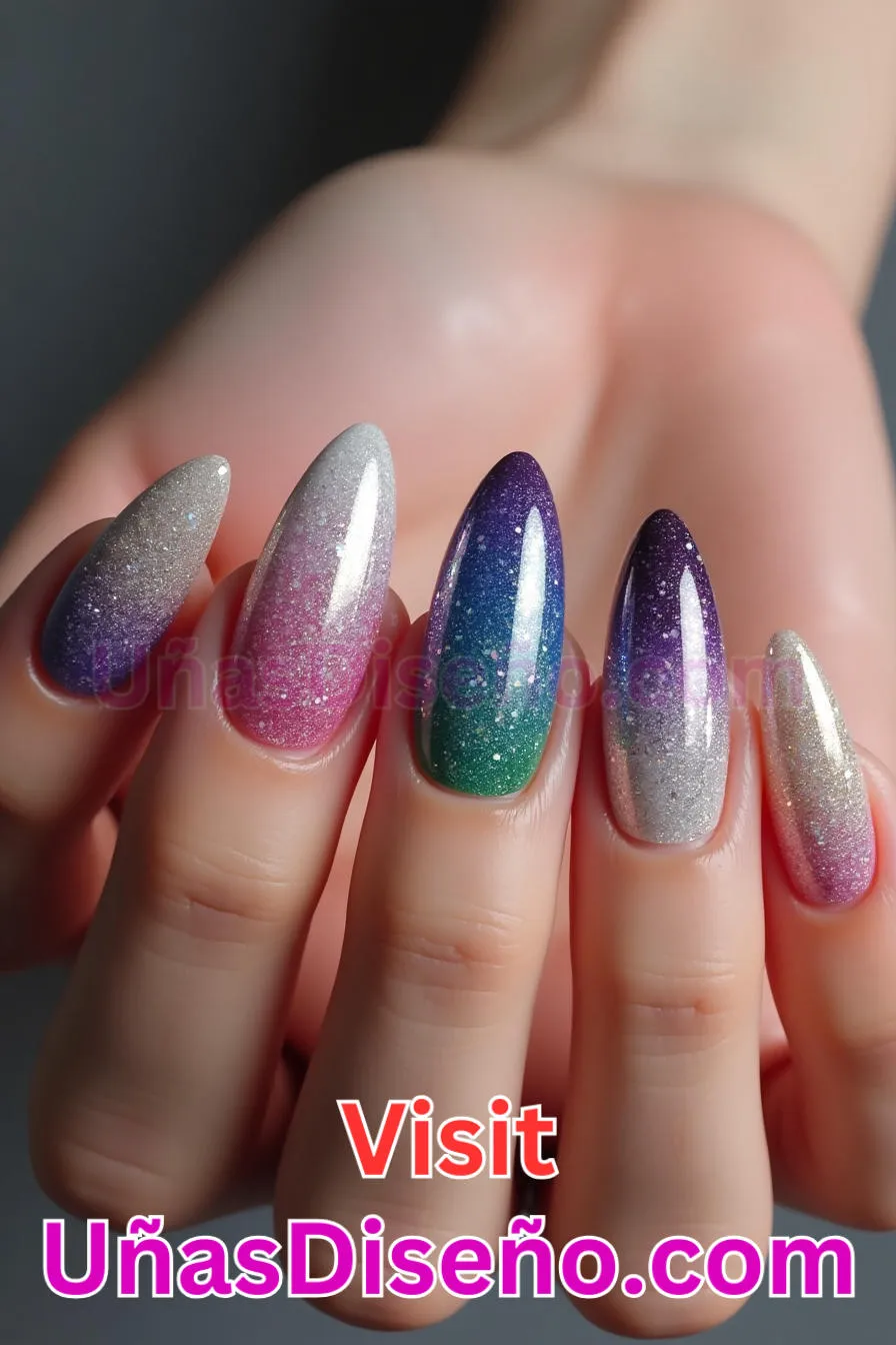 24. Glam Glitter Gradient - Tendencias 2025 30 Estilos de Uñas Almendra que Marcan la Diferencia (3).jpeg
