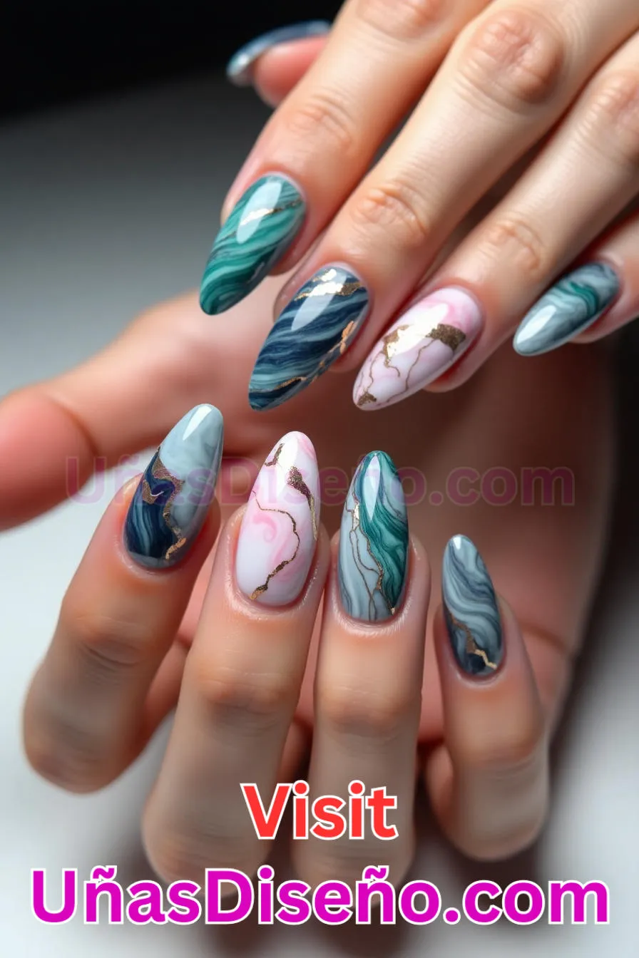 24. Uñas de mármol - Brilla como nunca 25 diseños de esmaltes de gel, gelish y gel para uñas que tienes que probar (3).jpeg