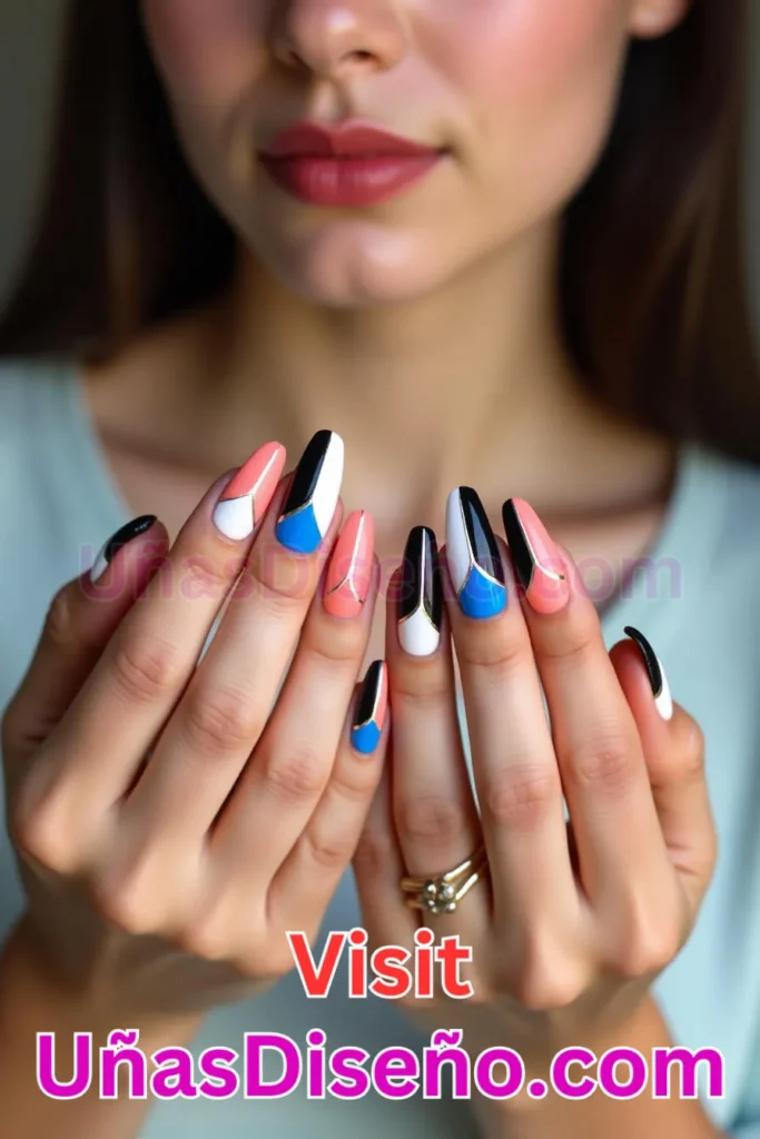 24. Uñas divididas en dos tonos - 25 propuestas vanguardistas de diseños de uñas semipermanentes para un look único (6).jpeg