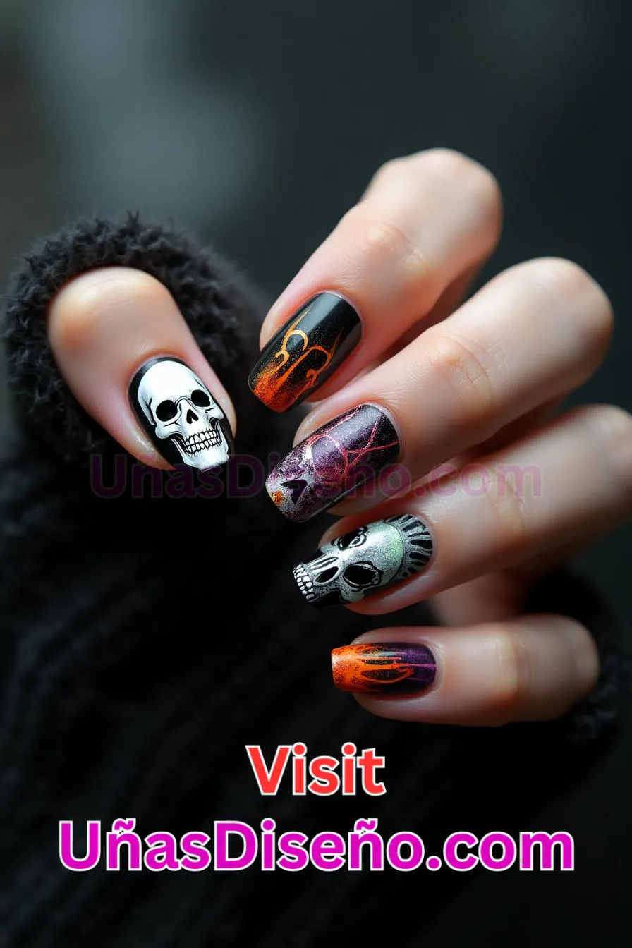 25 Calaveras de Halloween Nail Art Los 25 Mejores Diseños de Uñas Para Principiantes 3.jpeg