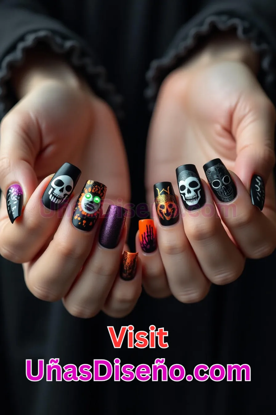 25 Calaveras de Halloween Nail Art Los 25 Mejores Diseños de Uñas Para Principiantes 5.jpeg