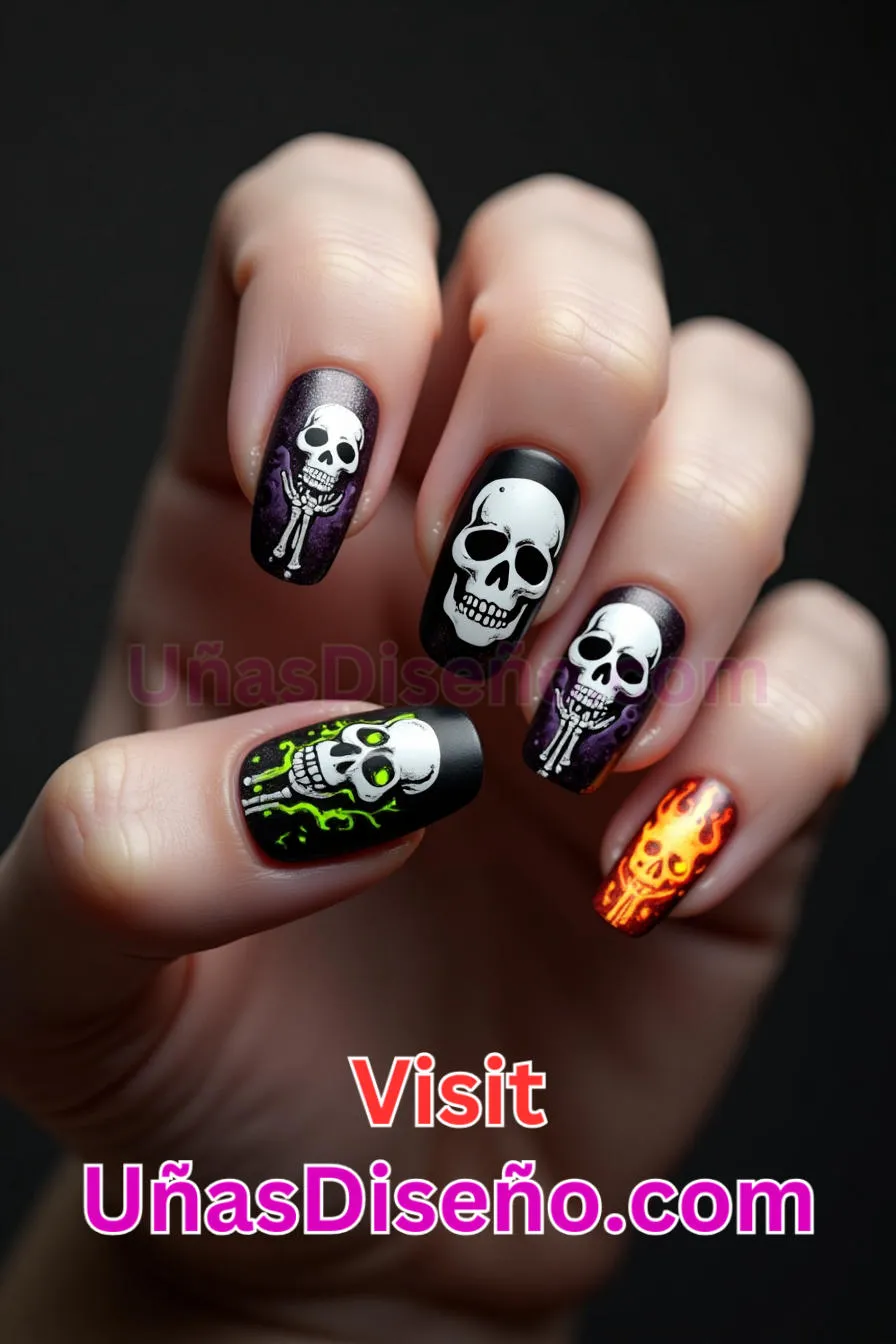 25 Calaveras de Halloween Nail Art Los 25 Mejores Diseños de Uñas Para Principiantes 7.jpeg