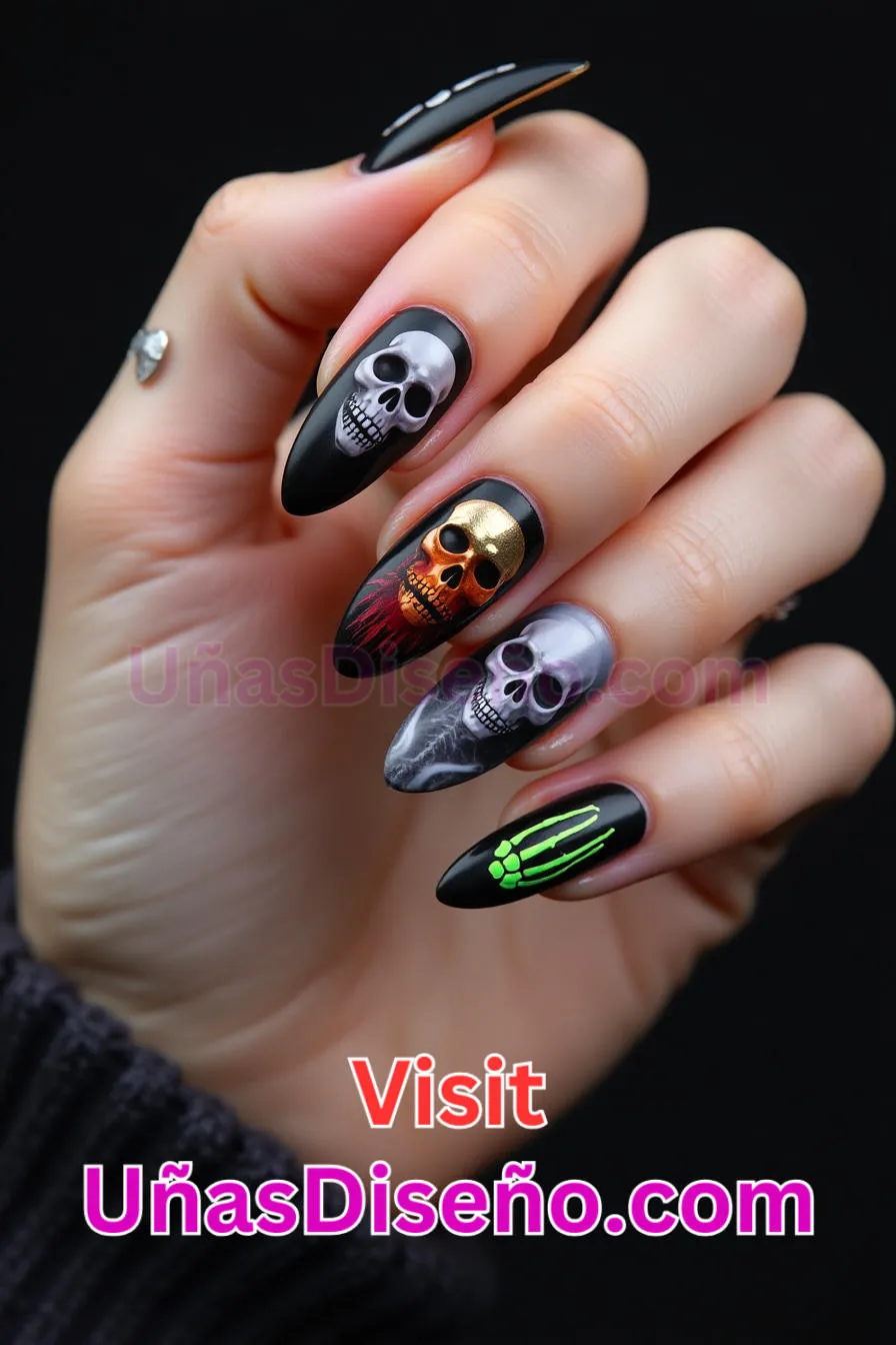 25 Calaveras de Halloween Nail Art Los 25 Mejores Diseños de Uñas Para Principiantes 9.jpeg