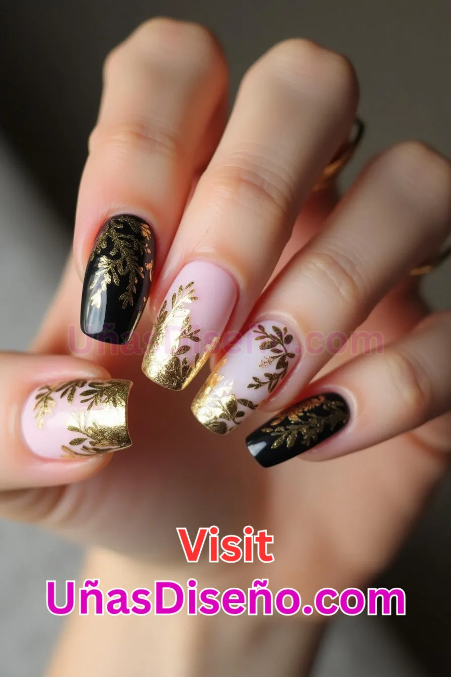 25 Diseños de uñas acrílicas doradas mejores diseños de uñas acrílicas para una manicura elegante y duradera 2.jpeg