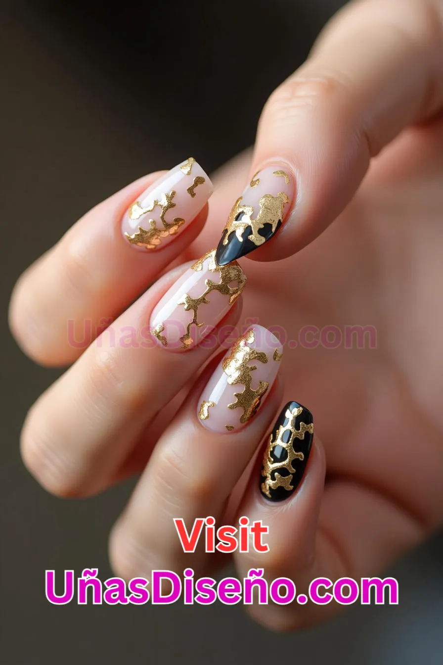 25 Diseños de uñas acrílicas doradas mejores diseños de uñas acrílicas para una manicura elegante y duradera 4.jpeg