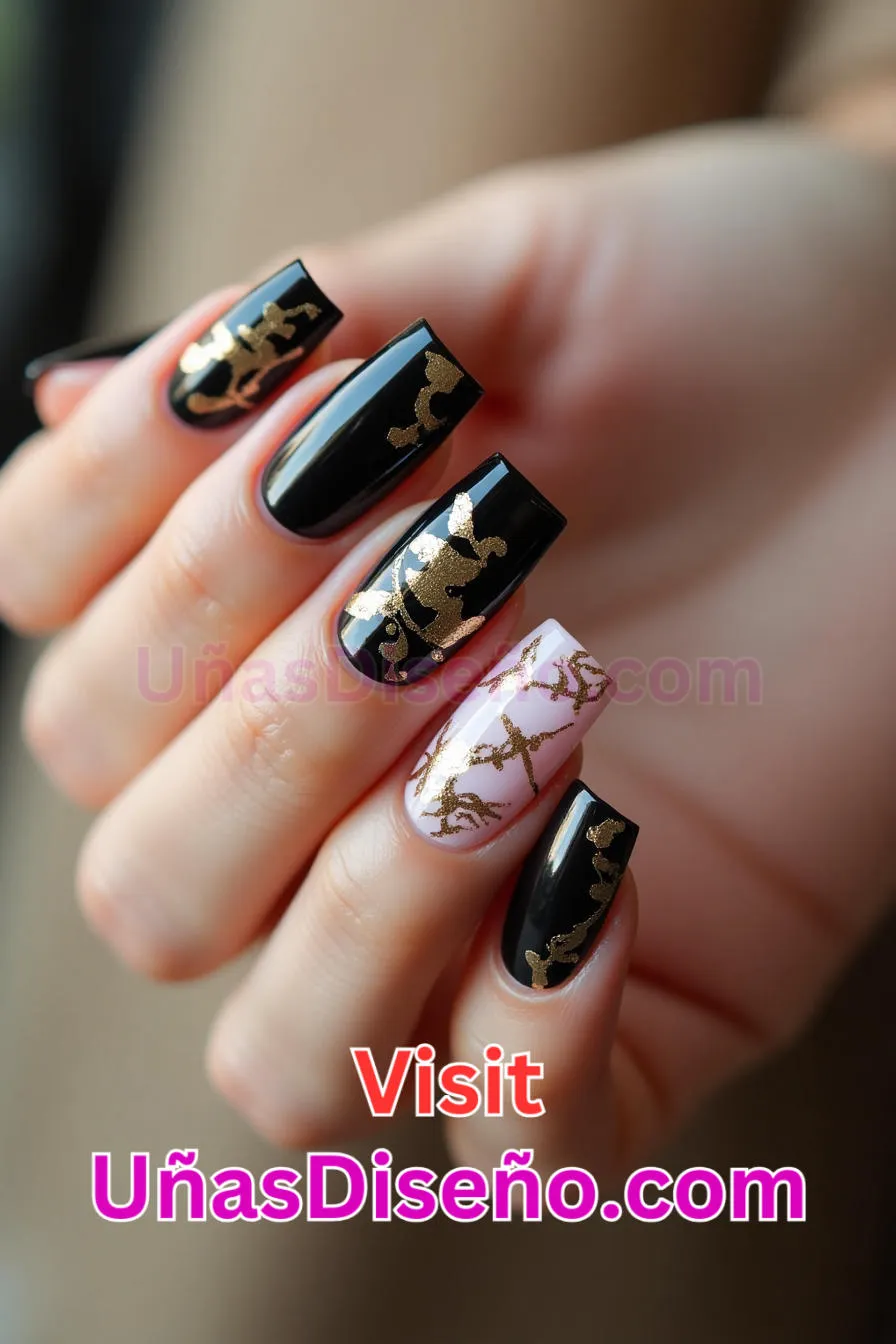 25 Diseños de uñas acrílicas doradas mejores diseños de uñas acrílicas para una manicura elegante y duradera 5.jpeg