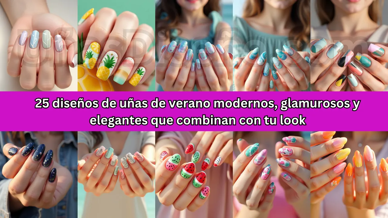 25 diseños de uñas de verano modernos, glamurosos y elegantes que combinan con tu look