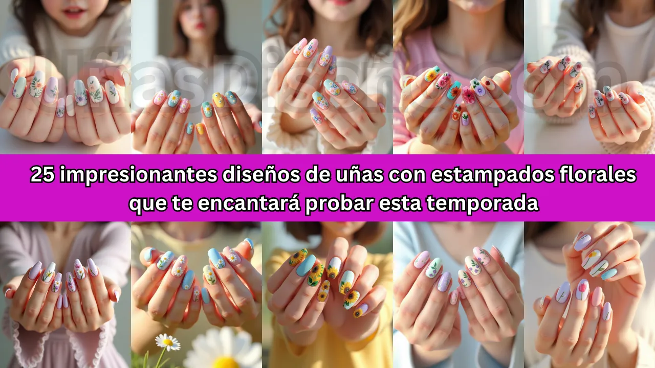 25 impresionantes diseños de uñas con estampados florales que te encantará probar esta temporada