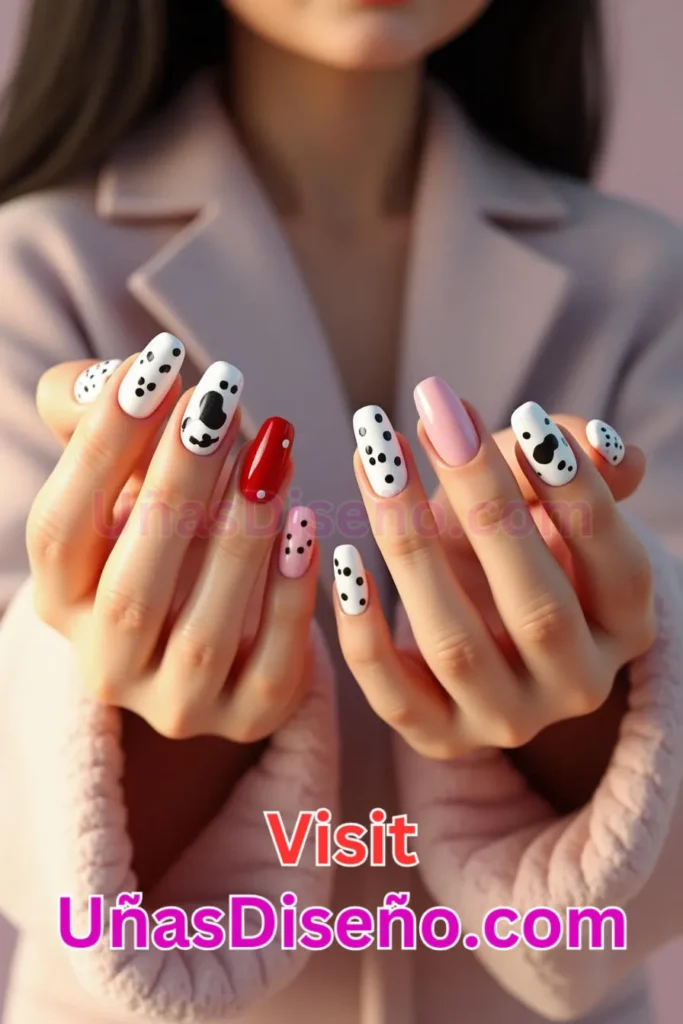 26. Dálmata Diseños de uñas - 51 Diseños de uñas con estampado animal para combinar a la perfección con tus vestidos (3).jpeg