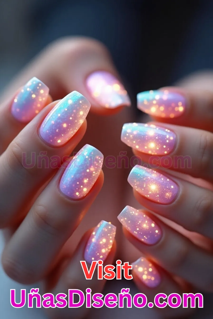 26. Iluminación iridiscente - Tendencias 2025 30 Estilos de Uñas Almendra que Marcan la Diferencia (3).jpeg