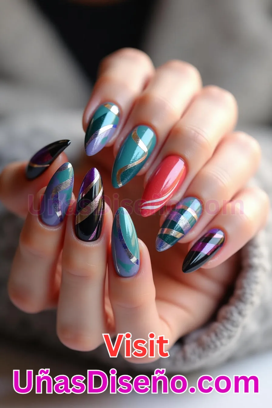 27. Pincelada Dinámica Flair - Tendencias 2025 30 Estilos de Uñas Almendra que Marcan la Diferencia (1).jpeg