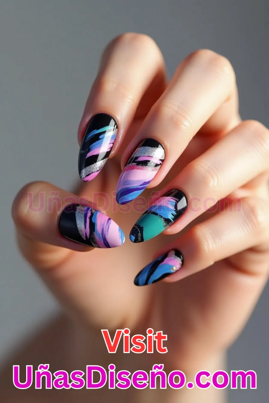 27. Pincelada Dinámica Flair - Tendencias 2025 30 Estilos de Uñas Almendra que Marcan la Diferencia (3).jpeg