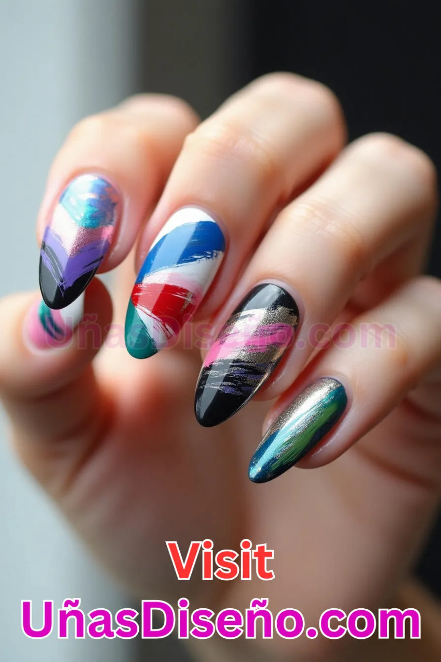 27. Pincelada Dinámica Flair - Tendencias 2025 30 Estilos de Uñas Almendra que Marcan la Diferencia (6).jpeg