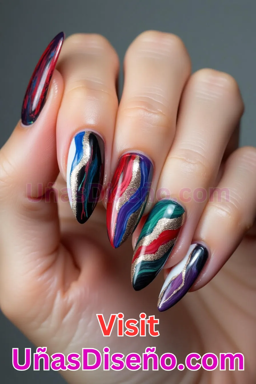 27. Pincelada Dinámica Flair - Tendencias 2025 30 Estilos de Uñas Almendra que Marcan la Diferencia (9).jpeg