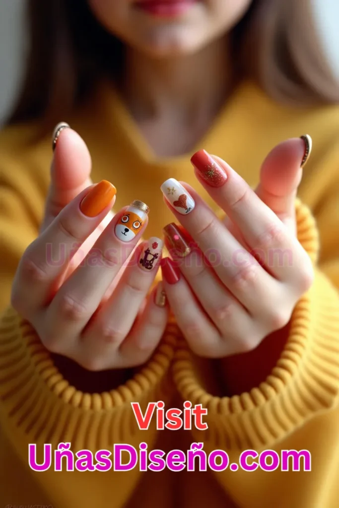 27. Zorro Diseños de uñas - 51 Diseños de uñas con estampado animal para combinar a la perfección con tus vestidos (3).jpeg