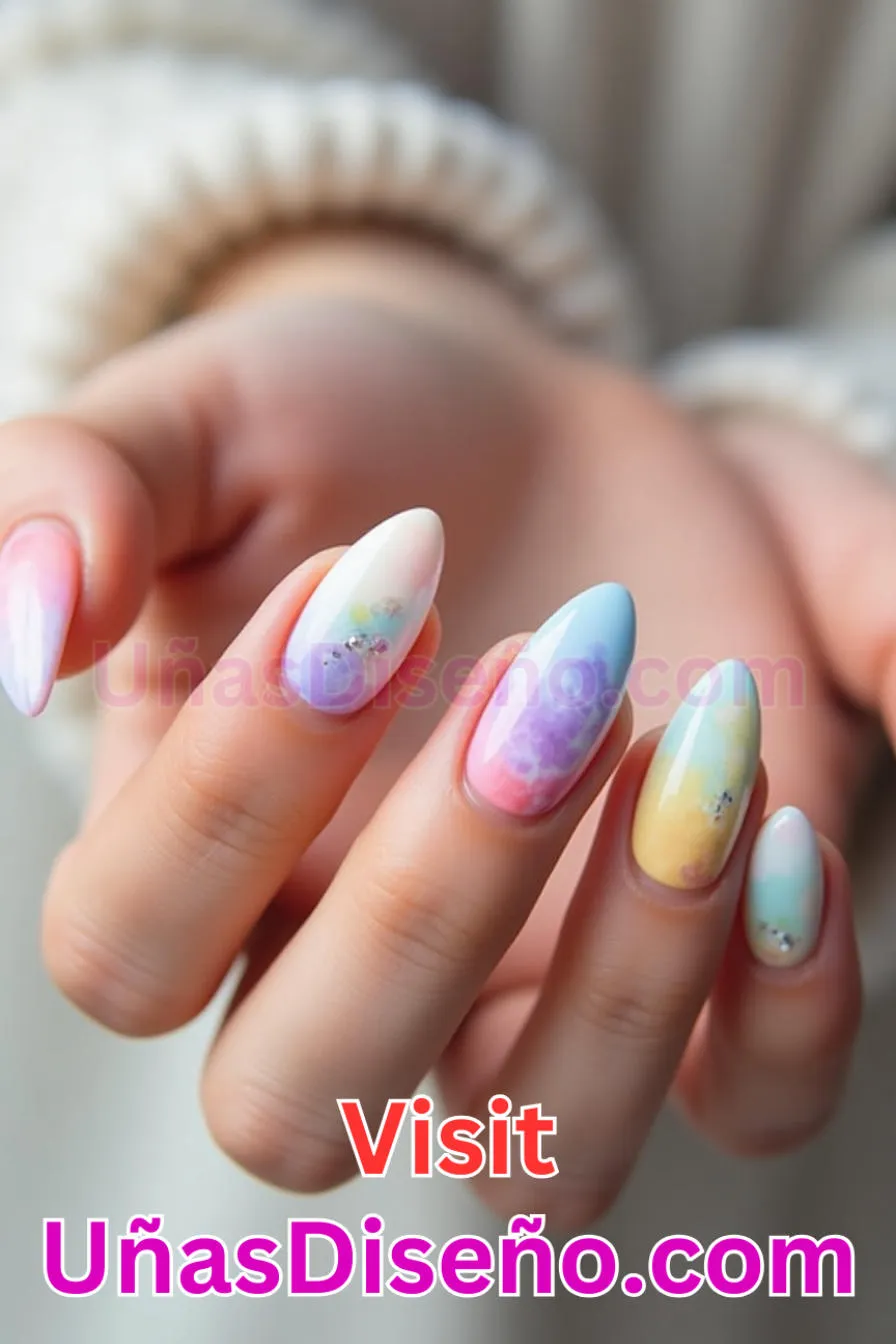 28. Dreamy Pastel Fusion - Tendencias 2025 30 Estilos de Uñas Almendra que Marcan la Diferencia (4).jpeg